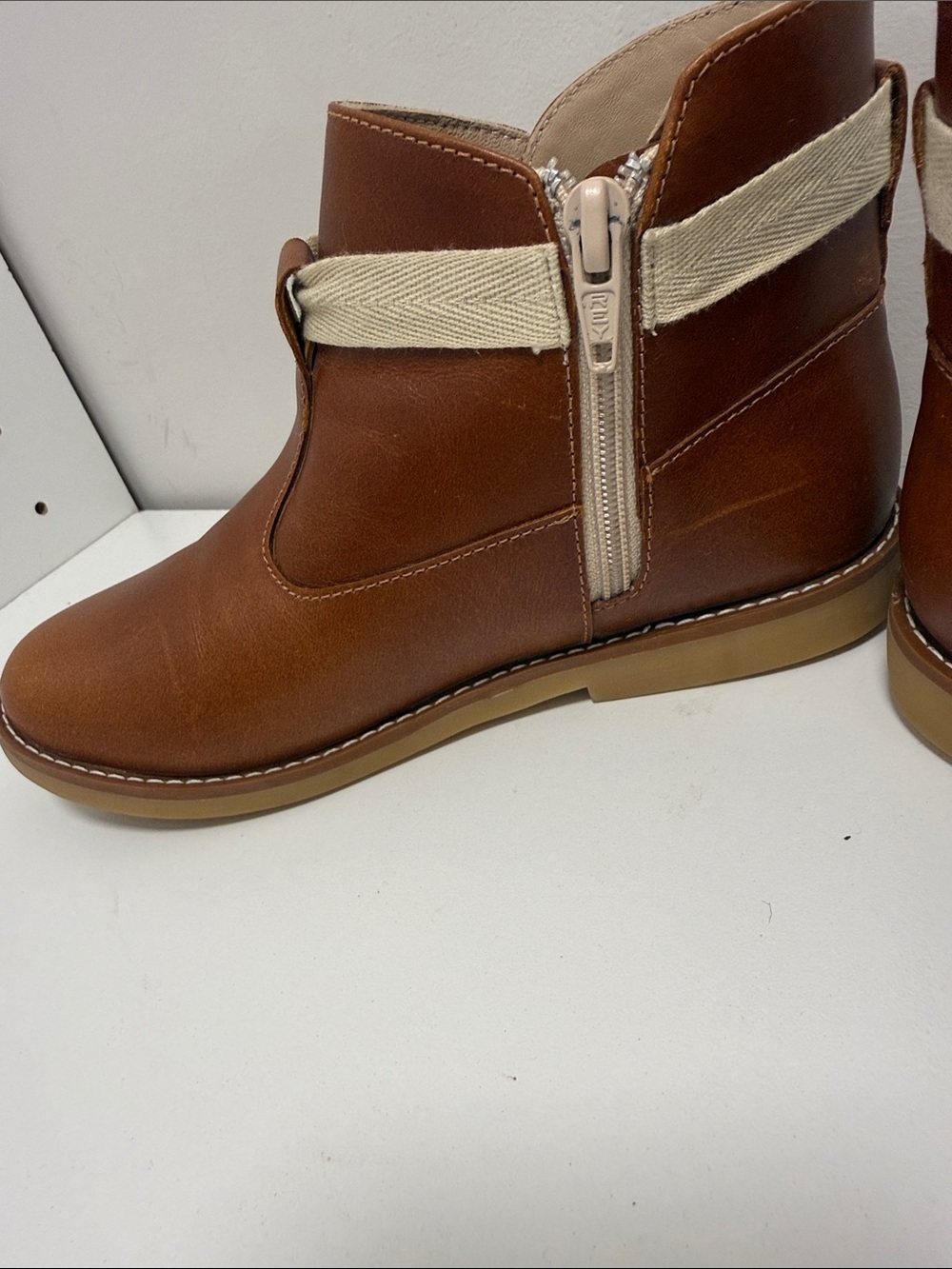 Elephantito Sunny Bootie Brown Ankle Boot w/Cream Bow sz 1 - Picture 8 of 12
